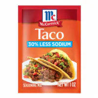 McCormick 30% Less Sodium Taco Seasoning Mix 1 oz