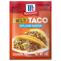 McCormick 30% Less Sodium Mild Taco Seasoning Mix 1 oz