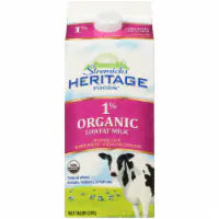 Stremicks Heritage Foods Organic 1% Low Fat Milk 1/2 gal