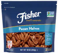 Fisher Unsalted Pecan Halves 10 oz / 2.5 cups