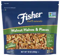 Fisher California Grown Unsalted Walnut Halves & Pieces 10 oz / 2.6 cups