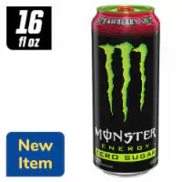 Monster® Zero Sugar Strawberry Shot Energy Drink Can 16 fl oz