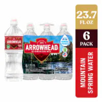 Arrowhead 100% Mountain Spring Bottled Water 23.7 Fl Oz 6 pack