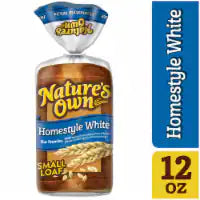 Nature's Own Homestyle White, Small Loaf Size, Sliced Homestyle White Bread 12 oz
