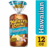 Nature's Own Hawaiian, Small Loaf Size, Sliced Hawaiian Bread 12 oz