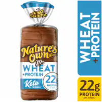 Nature's Own Life Wheat Plus Protein Bread, 22g Protein per 2 slices, Keto Friendly, 16 oz Loaf