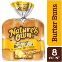 Nature's Own Butter White Hamburger Buns 8 ct / 16 oz