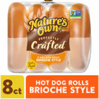 Nature's Own Perfectly Crafted Non GMO Brioche Style Hot Dog Buns 8 ct / 18 oz