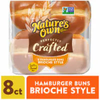Nature's Own Perfectly Crafted Non-GMO Brioche Style Hamburger Buns 8 ct / 18 oz