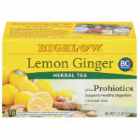 Bigelow® Lemon Ginger Plus Probiotics Herbal Tea Bags 18 ct