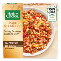 Healthy Choice Café Steamers Turkey Sausage Lasagna Bowl, Frozen Meal 10 OZ