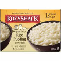 Kozy Shack Rice Pudding Snack Cups, Gluten Free Dessert 12 ct / 4 oz