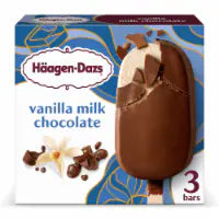 Haagen-Dazs Vanilla Milk Chocolate Ice Cream Bars, 3 Count