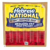 Hebrew National Reduced Fat Beef Franks Hot Dogs 9.430 OZ
