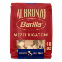 Barilla® Al Bronzo® Mezzi Rigatoni Pasta, Bronze Cut Pasta, Imported From Italy 16 oz