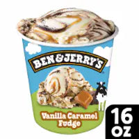 Ben & Jerry's Ice Cream Pint Vanilla Caramel Fudge Pint 16 oz