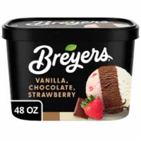 Breyers Original Ice Cream Vanilla Chocolate Strawberry 48 oz
