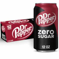 Dr Pepper Zero Sugar Soda Cans 12 /12oz