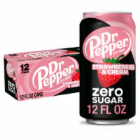 Dr Pepper Strawberries and Cream Zero Sugar Soda Cans 12 pk / 12 fl oz
