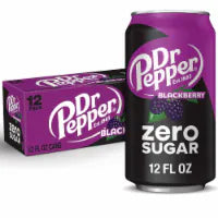 Dr Pepper Blackberry Zero Sugar Soda Cans 12 pk / 12 fl oz