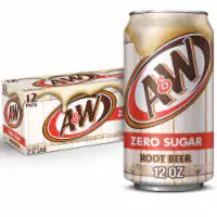 A&W® Root Beer Zero Sugar Soda Cans 12 pk / 12 fl oz