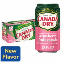Canada Dry Fruit Splash Strawberry Ginger Ale Soda Cans 12 pk / 12 fl oz