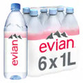 Evian Natural Spring Water Bottles 6 pk / 1 L