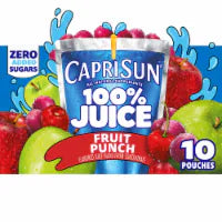 Capri Sun 100% Juice Fruit Punch Naturally Flavored Juice Box Pouches 10 ct