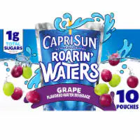 Capri Sun Roarin' Waters Grape Geyser Flavored Water Kids Drink Pouches 10ct