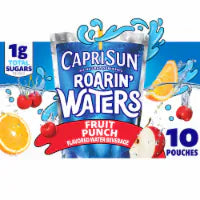 Capri Sun Roarin' Waters Fruit Punch Wave Flavored Water Kids Drink Pouches 10 ct