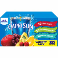 Capri Sun Variety Pack with Fruit Punch Strawberry Kiwi & Pacific Cooler Juice Box Pouches 30 ct