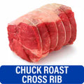 Choice Cross Rib Beef Chuck Roast (1 Roast) about 3 pounds