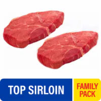 Choice Top Sirloin Beef Steak Family Pack (About 3-4 Steaks Per Pack)
