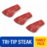 Choice Tri-Tip Beef Steaks Family Pack (5-6 Steaks per Pack) about 2.5 pounds