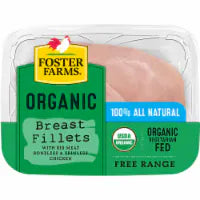 Foster Farms Organic Boneless Skinless Chicken Breast Fillets 1 pk