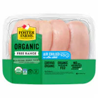 Foster Farms Organic Free Range Boneless Skinless Thin Sliced Chicken Breasts 1 pk