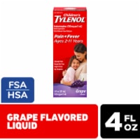 Children's Tylenol Pain + Fever Relief Cold Medicine, Grape 4 fl oz