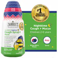 Zarbee's Children’s Daytime Cough Syrup + Mucus Dark Honey Ivy Leaf Extract Berry Liquid 4 fl oz