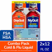 Vicks DayQuil & NyQuil Severe Cold & Flu Medicine Acetaminophen Liquid 2 pk/12 oz