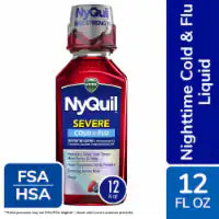 Vicks NyQuil Severe Cold and Flu Medicine Acetaminophen Berry Liquid 12 oz