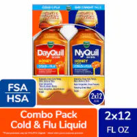 Vicks DayQuil & NyQuil Severe Cold & Flu Medicine Acetaminophen Honey Liquid Combo Pack 2 pk / 12 fl oz