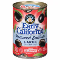 Early California Reduced Salt Large Black Olives 6 oz