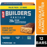 CLIF BUILDERS Chocolatey Peanut Butter 20g Protein Bars 12 ct