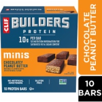 CLIF BUILDERS Minis Chocolatey Peanut Butter 10g Protein Bars 10 ct