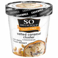 SO Delicious Dairy Free Salted Caramel Cluster with Cashew Milk Base Frozen Dessert Pint