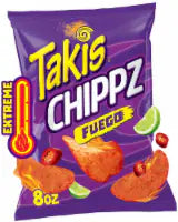 Takis Fuego Chippz Hot Chili Pepper & Lime Thin-Cut Potato Chips 8 oz