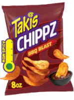 Takis BBQ Blast Chippz Barbecue Thin-Cut Potato Chips 8 oz