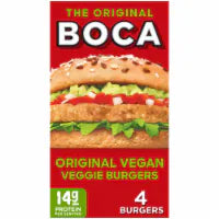 BOCA Original Vegan Veggie Burgers, Box 4 CT