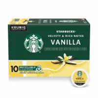 STARBUCKS Vanilla Flavored Coffee Roast Coffee Pods 3.5 oz 10 Pods