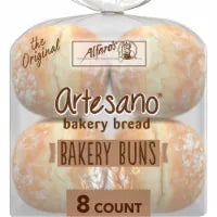 Alfaro's Artesano White Bakery Buns 8 pc / 19 oz